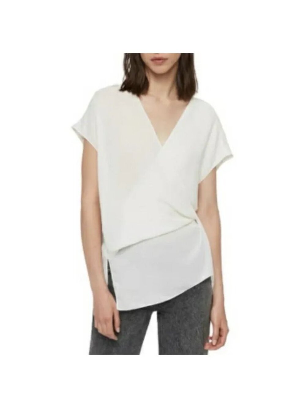 AllSaints Mia Wrap Blouse, Size XS